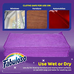 Microfiber Cleaning Cloths for Home & Car, Lint-Free Scratch-Free Rags for Glass, Kitchen & Wood, Reusable Machine Washable, Absorbent for Dusting & Wiping, Purple, 13 x 13 in, 12 Count