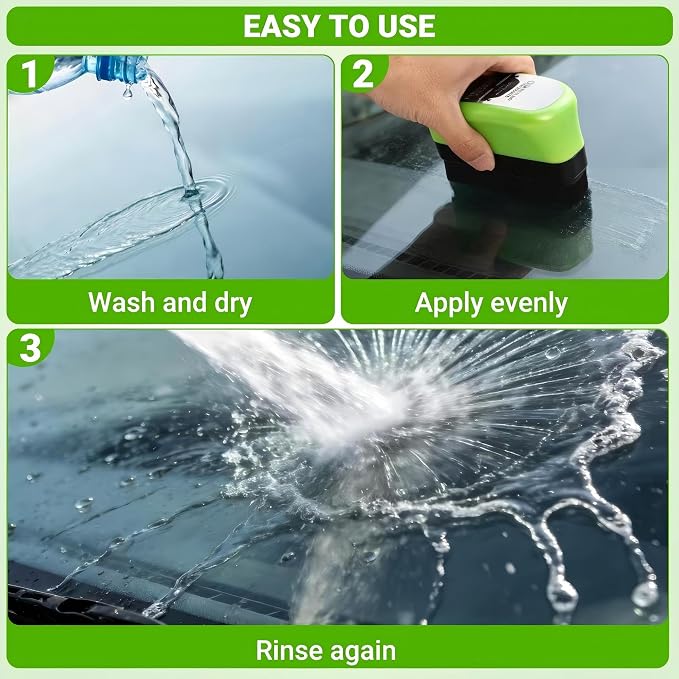 Automotive Glass Cleaning Brush with Refill, 2026 New Windshield & Window Care Tool, Anti-Fog Surface Cleaner Brush for Car Glass, Easy-Press Cleaning Board for Home and Vehicle Use (Green)