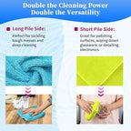 Microfiber Cleaning Cloth - Pack of 24, Multi-Functional Towels, Size: 12 x 16 in, Highly Absorbent Rags, Lint-Free, Streak-Free for Car, Kitchen, Home, Office