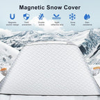 Car Windshield Snow Cover, Magnetic Windshield Snow Cover 4-Layer Protection for Snow, Ice, Frost, Sunlight, Car Windshield Cover with Side Mirror Protector Fit for Most Cars Sedan Compact SUV