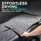 Gauntlet Car Drying Towel, Ultra-Absorbent 70/30 Blend Korean Microfiber, Dries Vehicles Faster Without Scratching, 900 GSM, 20x30 Inches, Ice Grey/Grey, 1-Pack