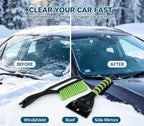 14-Inch Ice Scraper & Snow Brush Combo – Non-Slip Comfort Grip, Impact-Resistant ABS, -40°F Bristles, and Storage Bag Included – Must-Have Winter Tool for Vehicles