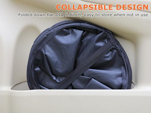 4 Gallons New Leakproof Car Trash Can, Large Trash Can Pop-up Collapsible Hanging Car Trash Bin, Waterproof PEVA Liner Open-Top Garbage Can for Cars Home Office Camping