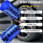 12PCS Tire Valve Stem Caps, Dust Proof, Anodized Aluminum Universal Tire Valve Stem Covers for Cars, SUV, Trucks, Bikes, Motorcycles, Bicycles(Blue)