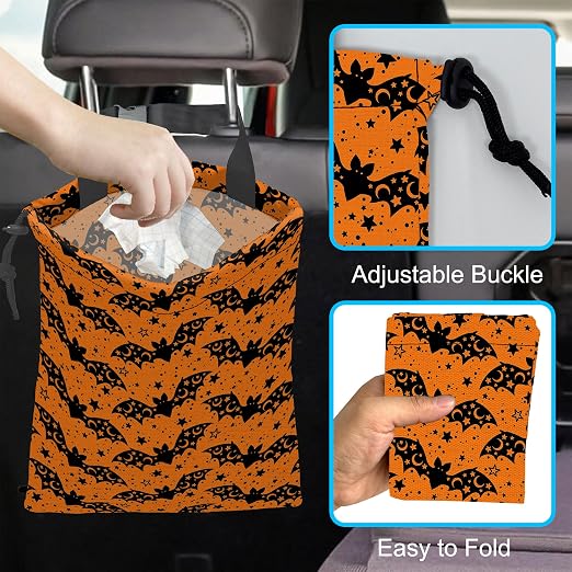 Car Trash Can Waterproof Garbage Bag Hanging for Car Back Seat