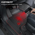 Floor Mats & Cargo Liner with Backrest Mat for Ford Explorer 2022-2025 2026 6 Passenger, Custom Fit All Weather Protector TPE Easy Clean Floor Liners, Car Mats for Explorer Accessories, Black