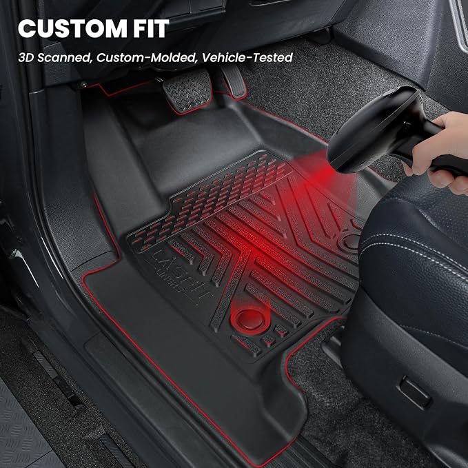 Floor Mats & Cargo Liner with Backrest Mat for Ford Explorer 2022-2025 2026 6 Passenger, Custom Fit All Weather Protector TPE Easy Clean Floor Liners, Car Mats for Explorer Accessories, Black