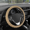 Genuine Beige Leather Steering Wheel Cover for Car, Small 13.5-14 inch – Ergonomic Comfort Grip for Men & Women, Car Steering Wheel Cover for Vehicles with Small Steering Wheel
