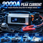 8000A Jump Starter with Air Compressor, 10-in-1 Portable Car Battery Booster and Tire Inflator Fast Charging Power Bank, Air Pump Battery Jumper Camping Road Trips Car Owner Gift