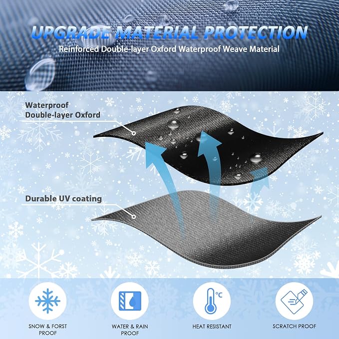 Windshield Cover for Ice and Snow for Kia Telluride /Ford Escape 2020-2026, 2-Layer Oxford Fabric Front Windshield Cover Winter Car Accessories Freeze Protection from Snow,Ice &Frost (71"x47")