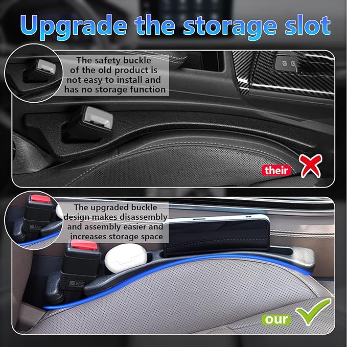 【Compatible with Kia Sportage】 Seat Gap Filler,No Drop Seat Guard Compatible with Kia Sportage,Drop Seat Guards for Cars(2Pcs),Emergency Keychain Car Escape Tool(2Pcs)