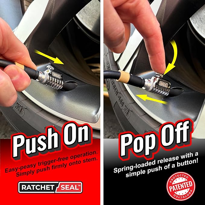 SKÖG Chuck Mates Platinum (2 Pack) Quick-Connect with Patented RatchetSeal Technology for Tire Inflators Open-Type