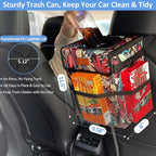 Car Trash Can Bin for Back Seat Leak Proof, Cute Car Trash Bag Hanging, Vehicle Trash Can for SUV Truck Van, Automotive Garbage Cans Front Seat Red Leaves