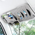 Sun Visor CD Case Holder for Car - Multi-Function Visor Organizer with CD/DVD Storage, Eyeglass Clip, Card Slots & Pen Holder, Durable Leather Car Accessories (Grey)