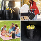 2 Pack Car Trash Can, Foldable Washable Mini Pop-Up Garbage Can | Leakproof Pop-Up Trash Can with Hanging Loop, Portable Waterproof Car Garbage Bin for Automotive Camp Office Travel(1 Gallon)