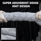 1000GSM Car Drying Towel 18"x24", Edgeless Double Twist Pile, Ultra Absorbent Microfiber Towel, Scratch-Free Lint-Free Streak-Free for Auto Detailing & Car Wash – Wave Silver&Grey