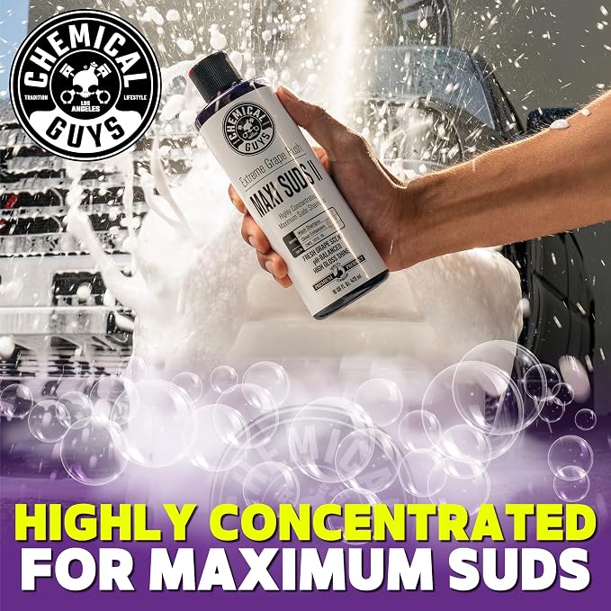 CWS/1010/64 Maxi-Suds II Foaming Car Wash Soap (Works with Foam Cannons, Foam Guns or Bucket Washes) Safe for Cars, Trucks, Motorcycles, RVs & More, 64 fl. Oz (Half Gallon), Grape Scent