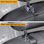 Car Hooks,Car Purse Hook,Car Headrest Hook 2 Pack Leather Headrest Hooks for car Accessories,SUS304 Car Bag Hooks(Black)
