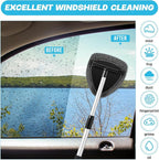 10 Pcs Windshield Cleaner Tool Car Window Cleaning Supplies with Extendable Handle Include 6 Washable Microfiber Bonnets 2 Empty 60ml Spray Bottle Glass Wiper Kit (Gray)