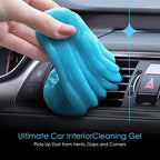 Car Cleaning Gel Putty | Reusable Dust Cleaning Slime for Air Vents, Dashboard, Cup Holders, Keyboard & AC Vent Cleaner | Non-Sticky No Residue Gel (Blueberry Fresh Scent)