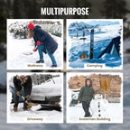 Snow Shovel, Collapsible Aluminum Alloy with Ice Scraper Brush - Portable Folding Shovel for Camping, Car Emergency, Winter Outdoor - 25.98" Lightweight Durable Design (Coyote Brown)