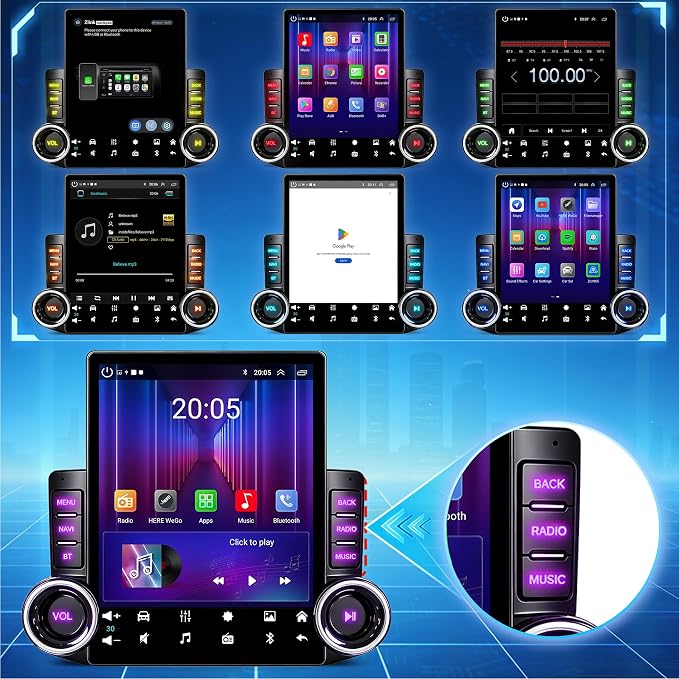 2+64G 9.7" Android 14 Car Radio Stereo for Ford Mustang 2005 2006 2008 2009 | Double Din Touchscreen for Mustang Radio Head Unit w/Wireless CarPlay Android Auto Bluetooth GPS 5G WiFi FM SWC Backup Camera