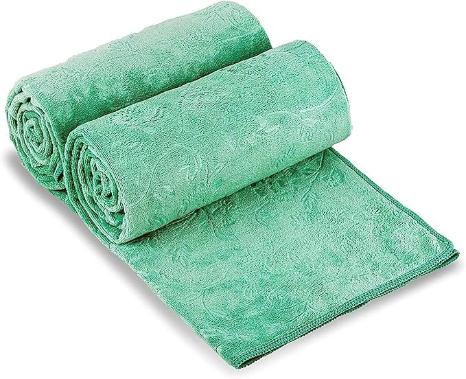 Microfiber Bath Towels, Oversized Bathroom Towel 2 Pack 40" x 80", Super Absorbent and Fast Drying, Soft Large Microfiber Bath Sheet for Beach, Sport, Fitness, Yoga, Green