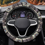 Elastic Automotive Steering Wheel Covers Universal Fit 14 to 15 in | American Mexican Flag Steering Wheel Protector with Cloth for Women, Keep Comfort Grip Sweat Absorption Neoprene