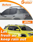 Extra-Thick Window Rain Guard Fit for Chevy Equinox 2025 2026 Rain Guards Tape-on Side Window Visors Low Profile Vent Visor Window Deflectors Vent Shades Car Accessories