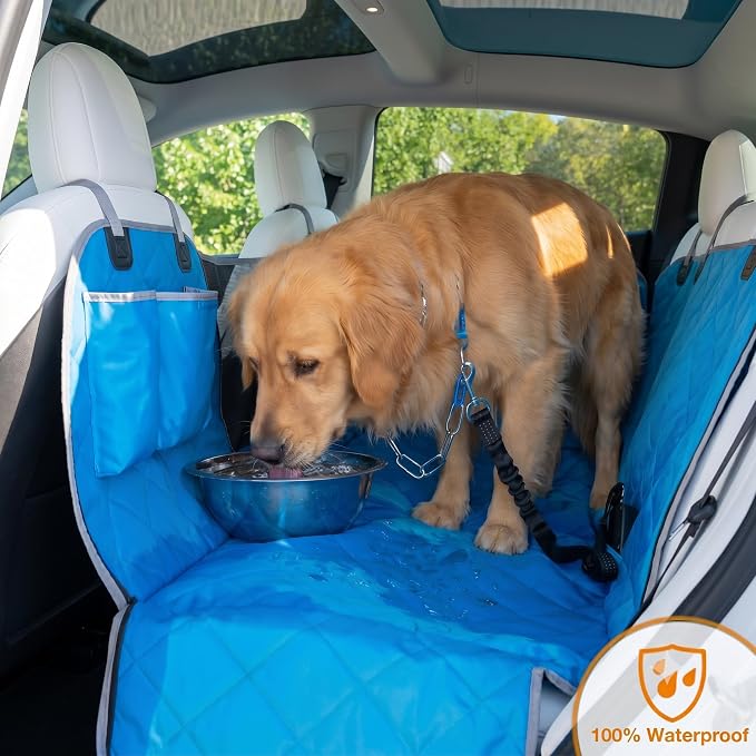 Dog Seat Cover for SUV and Small Truck, Waterproof Car Hammock Heavy Duty Back Seat Cover for Dog with Mesh Window Durable Scratchproof Pet Car Seat Protector for Rav4 CR-V Jeeps
