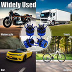 4PCS Crown Bling Tire Stem Valve Caps, Crystal Diamond Tire Air Cap Set Universal Copper Core Stem Covers for Cars, SUV, Trucks, Bikes, Motorcycles, Bicycles (Blue & Black)