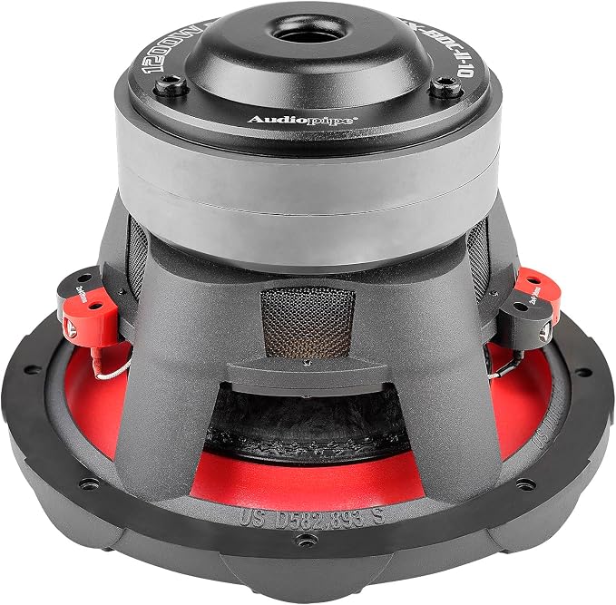 10" Double Stack Composite Cone Subwoofer (TXX-BDC-II-10), Superior Performance, 1200W, 2 Magnets, BASV Voice Coil, Aluminum Basket, Multi-Connect, Non-Press Paper Cone, 2 x 4 Ohms