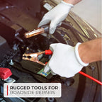 Emergency Car Kits for Vehicles - Roadside Emergency Car Kit (104 Pieces) - Car Kits for Emergency - Roadside Car Kit with Jumper Cables and Mini First Aid Kit - Gray Bag