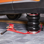 Air Jack, 3 Ton/6600 lbs Triple Bag Air Jack, Airbag Jack with Six Steel Pipes, Lift up to 17.7 inch/450 mm, 3-5 s Fast Lifting Pneumatic Jack, with Long Handles for Cars, Repair, (Red)