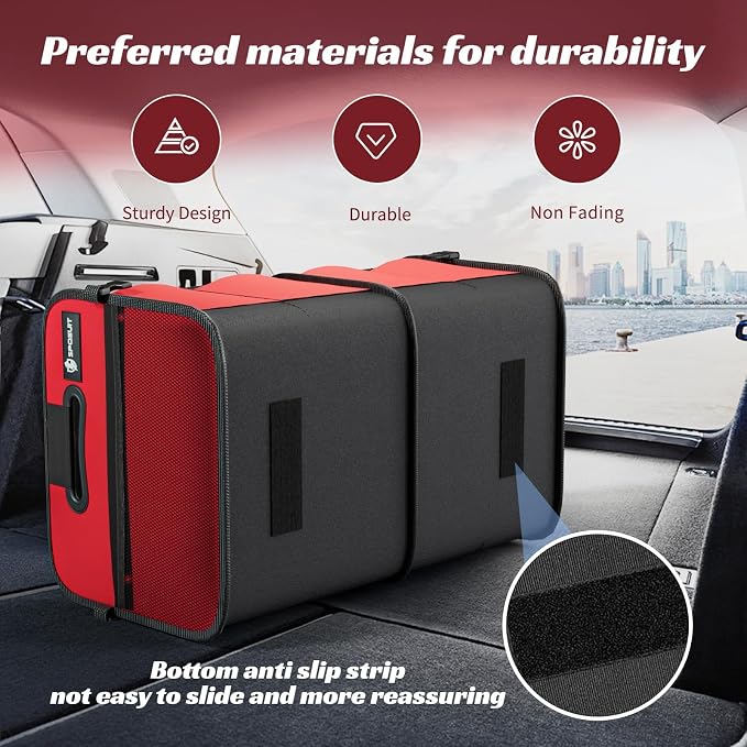 Trunk Organizer for Car - 70L Collapsible Car Storage with 11 Pockets & Reinforced Handles, SUV Trunk Organizers for Grocery Cargo
