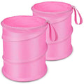 Car Trash Can, 2 Packs Mini Car Garbage Can, Collapsible Trash Bin | Pop-Up Trash Can for Car Front Back Seat, Portable Car Trash Bag Hanging for Vehicle SUV Rv Truck Accessories Interior, Pink