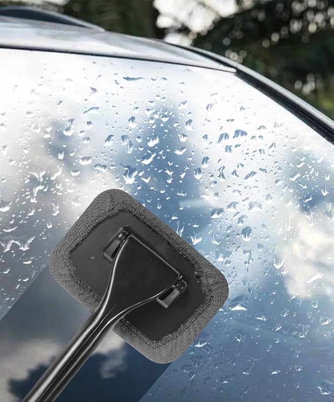 Windshield Cleaning Tool,Car Cleaning Window Tool,Car Window Cleaner Tool,Car Accessories Car Window Cleaner with Unbreakable Extendable Handle and Microfiber Cloth for Auto Glass Wiper Car