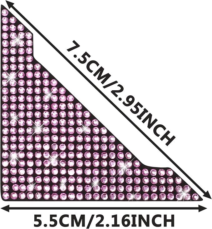 Car Door Corner Edge Guards 4pcs Bling Rhinestone Anti-Scratch Edge Protector Stickers(Pink)