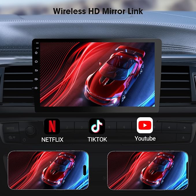 Carplay Screen for Car,10.1 inch Wireless CarPlay & Android Auto,Backup Camera,Double Din Car Stereo,GPS Navigation,ZLink,Audio Receivers,Music Player (10.1 inch)