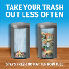 Trash Odor Fighter, Trash Can Air Freshener, Stick-On Deodorizer for Garbage Cans, Diaper Pails, Works with Scented Trash Bags, Fresh Lemon and Linen & Sky Scents, 2 Holders + 2 Refills