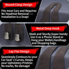 Car Seat Headrest Hooks for Purses and Bags, 2 Pack Bag Purse Holder for Car With Double Metal Hooks, Car Purse Hanger, Headrest Back Seat Handbags Hook Cute Hanging Accessories, Brown