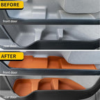 Door Side Storage Tray Compatible with 2022-2025 (No for 2026) Ford Maverick Side Door Storage Box Door Organizer Phone Pocket Silicone Front & Rear 4PCS Maverick Accessories (Light Orange)