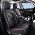 Coverado Front Seat Covers, Wear-Resistant Stain-Proof Cushions, Universal Fit for Most Vehicles, Waterproof Car Seat Protectors, Automotive Seat Covers-Red & Black Line Design