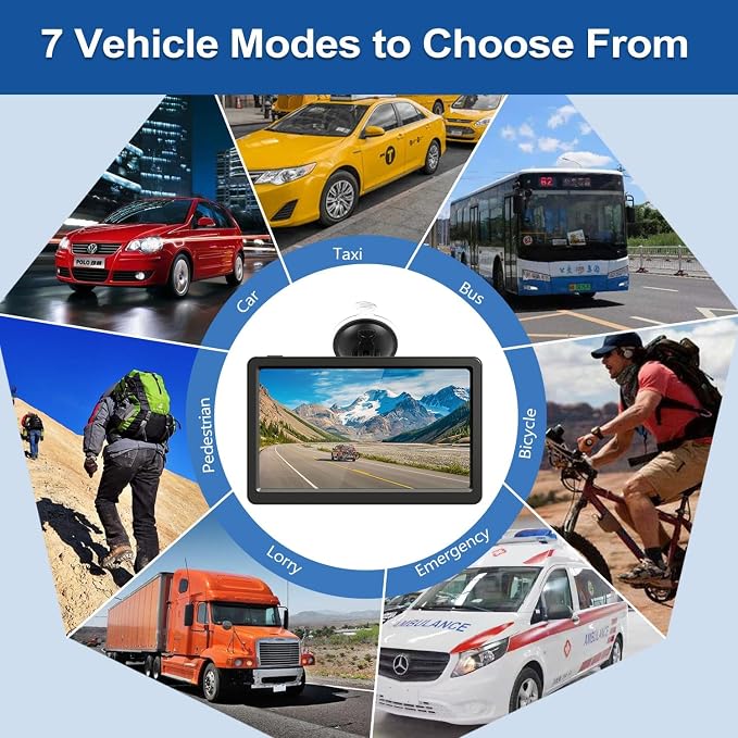 GPS Navigator for Car Truck RV, Latest 2026 Map(Free Lifetime Updates) 9 inch Touch Screen Car GPS, Support Voice Turn Direction Guidance/Speed and Red Light Warning/Custom Truck Routing