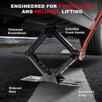 Car Jack 2Ton/4409 lbs Universal Scissor Jack with Rubber Pad, Portable Tire Changing Kit with Lug Wrench, Emergency Kit for Sedan SUV MPV