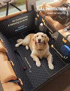 Dog Car Seat Cover for Back Seat - [Upgraded Anti-Ripped] Back Seat Extender for Dogs Hard Bottom, Waterproof Dog Hammock for Car with Mesh Window, Pet Backseat Protector SUV & Small Truck XL