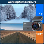 2.5K Dash Cam Front and Rear with 64GB Card, Car Camera with 3.39" IPS Screen, WDR Night Vision, Parking Monitor, G-Sensor Dash Camera