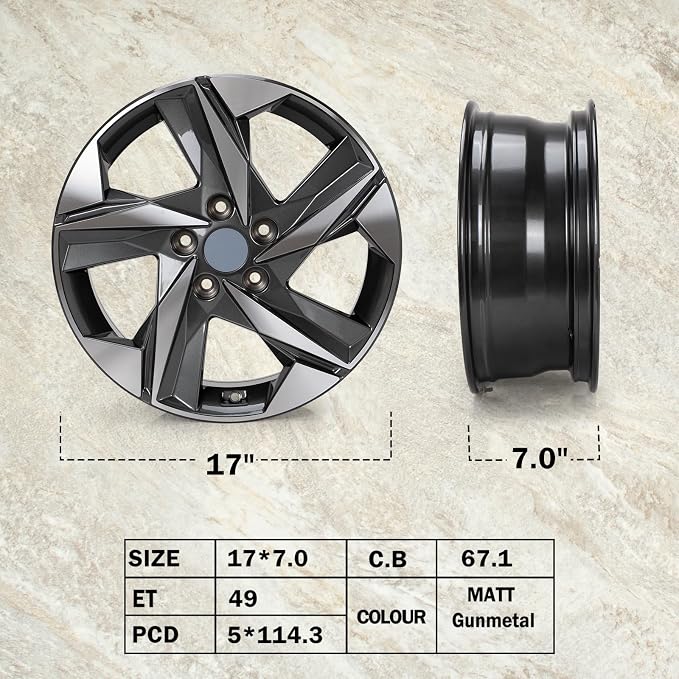 New 17" x 7'' Alloy Replacement Wheel Rim Compatible with Hyundai Elantra 2021 2022 2023, Direct Fit, OEM Design Replacement Rim