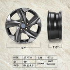New 17" x 7'' Alloy Replacement Wheel Rim Compatible with Hyundai Elantra 2021 2022 2023, Direct Fit, OEM Design Replacement Rim