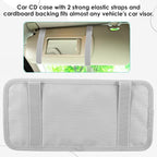 Trinkrittey Gray Car CD Case Holder Vehicle Sun Visor Organizer Vehicle Visor Storage Orangizer Large Capacity CD Visor Case with 12 DVD Storage Sleeves 1 Mesh Pocket 1 Pen Holder and Elastic Strap